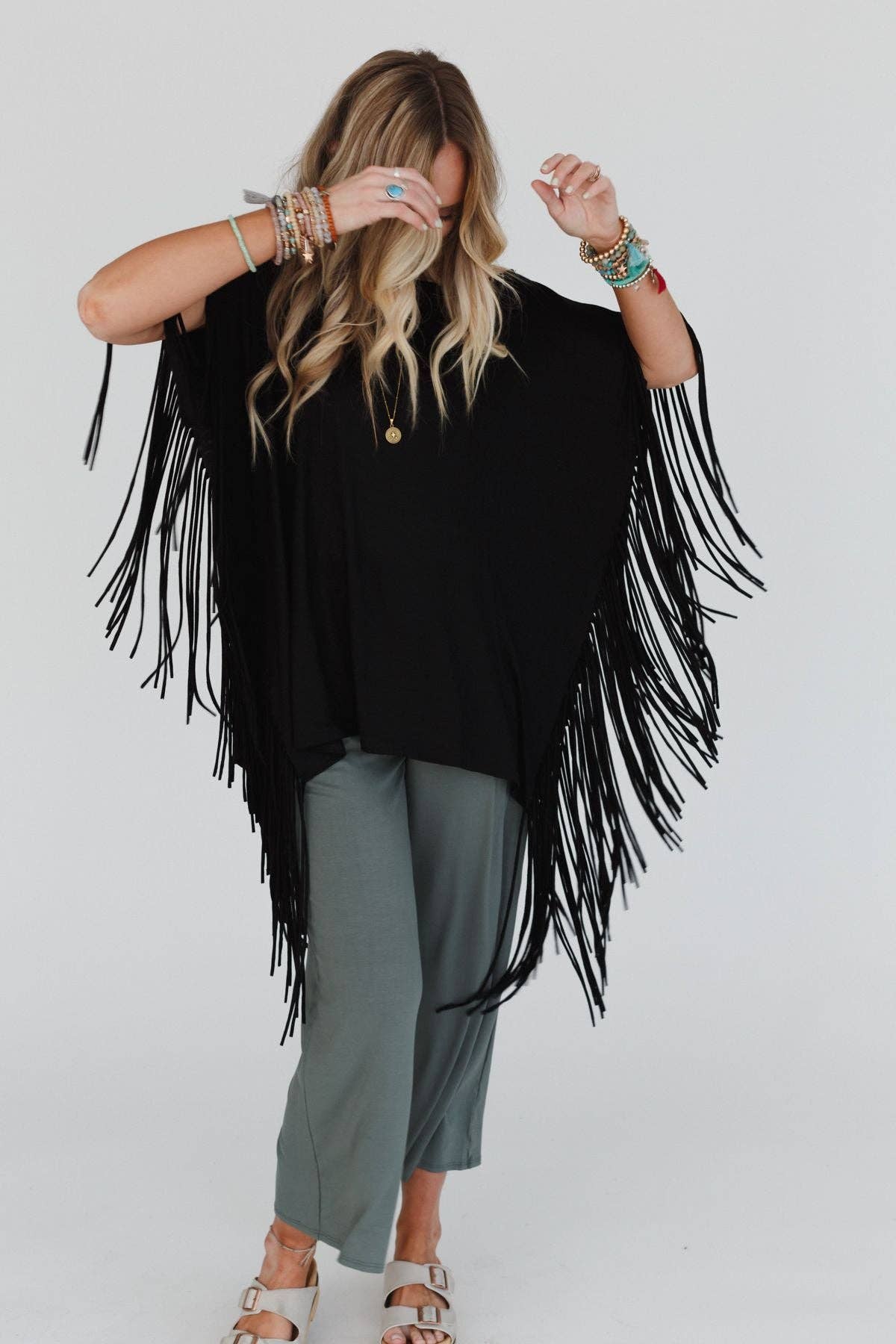 Showstopper Fringe Top - Black: XL