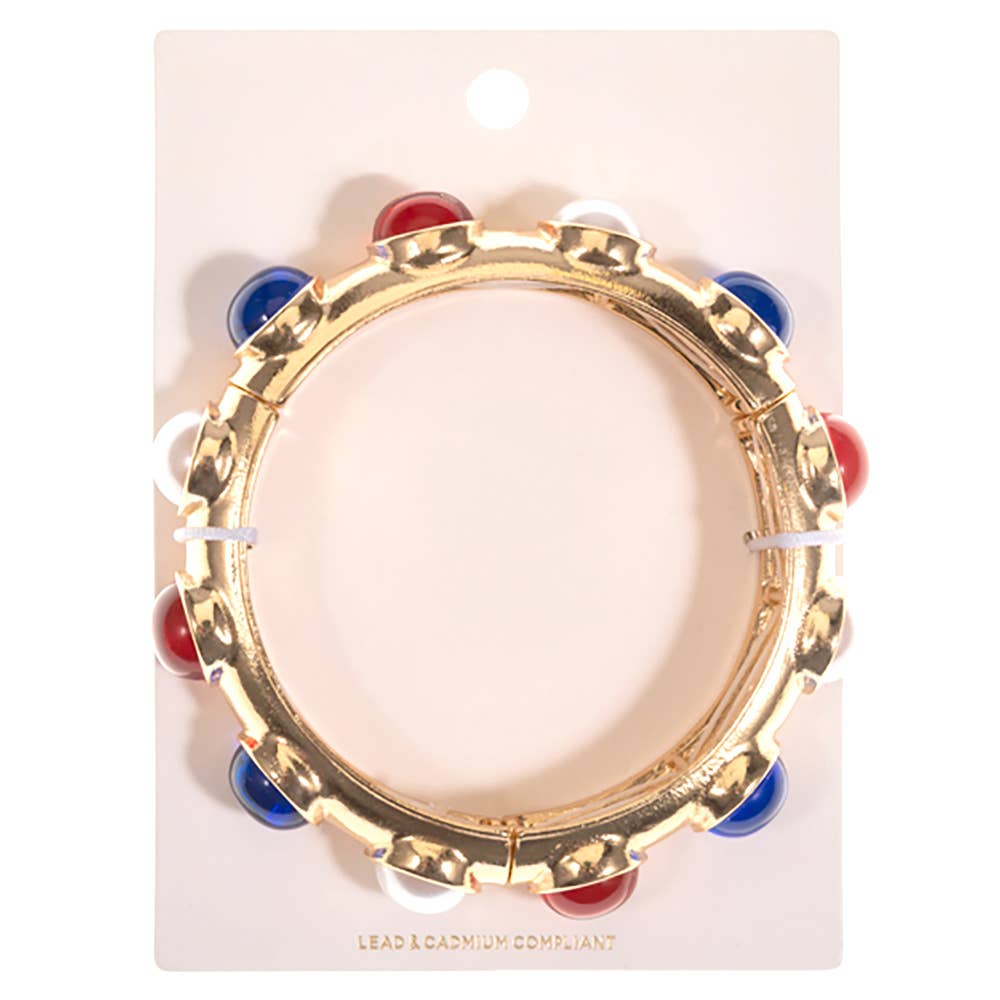 Round American USA Colorway Pearl Around Stretch Bracelet