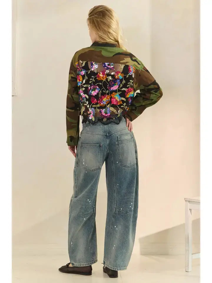Camo Sequins Jacket