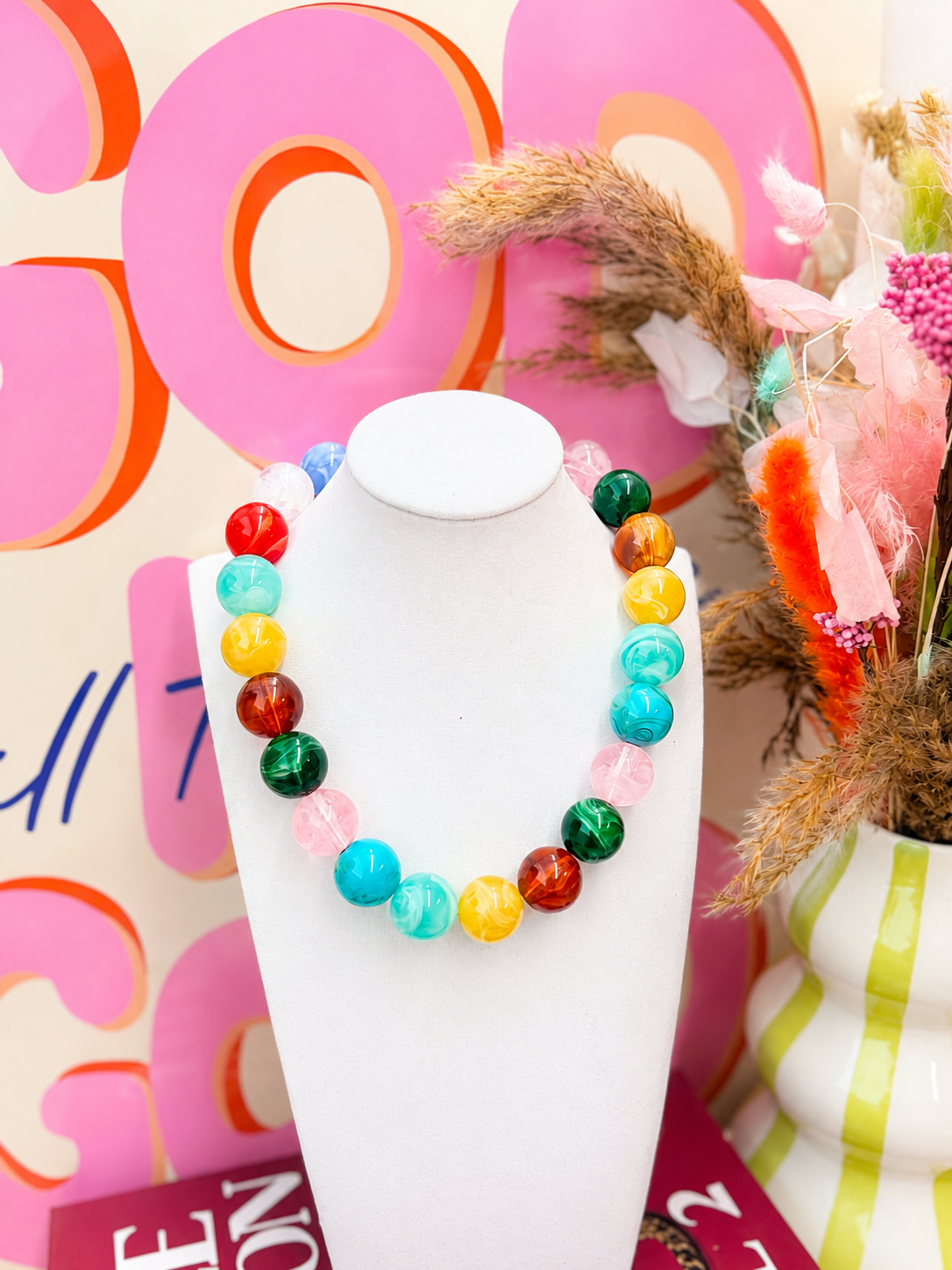 Confetti Bubble Beaded Statement Necklace