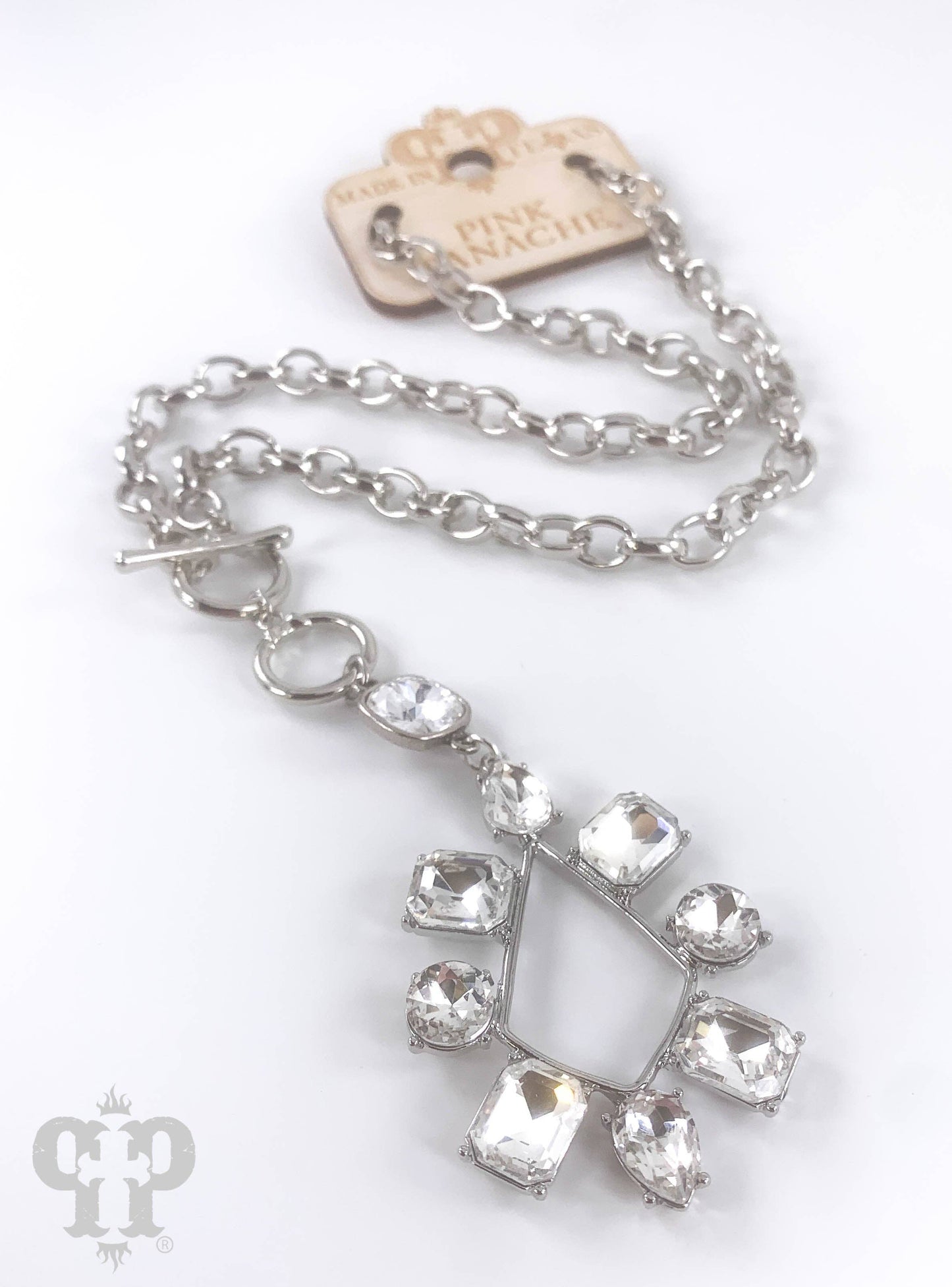 Rhinestone pendant necklace with Austrian crystal: Light Multi-Color