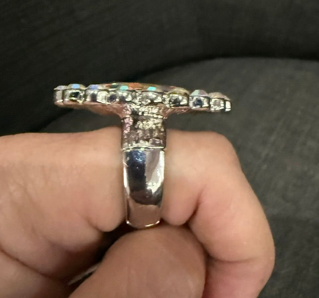 Silver Tear Drop Ring - AB