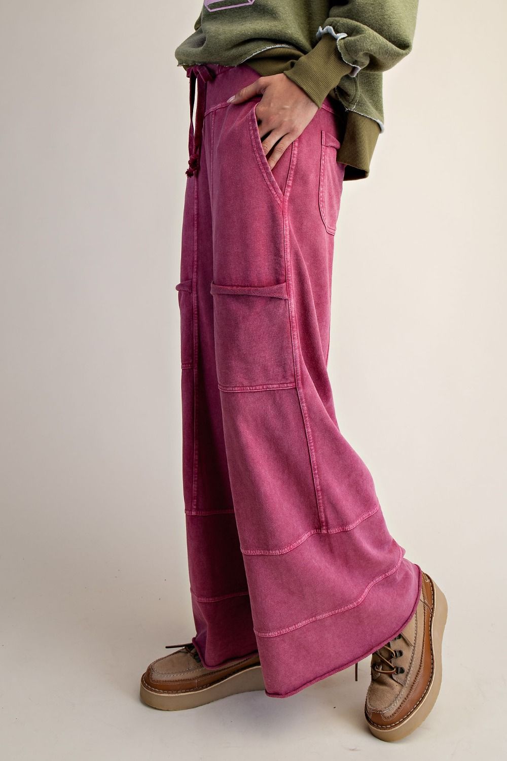Terry Cloth Pants Berry