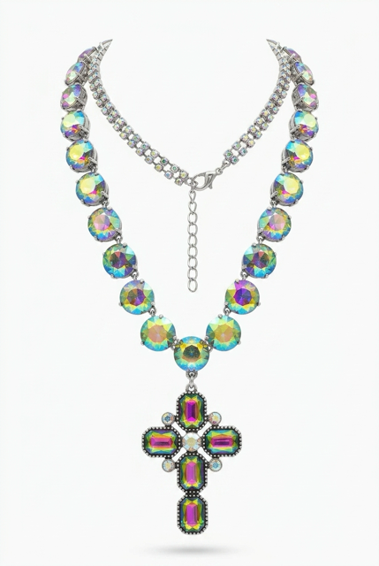 Round Crystal Cross