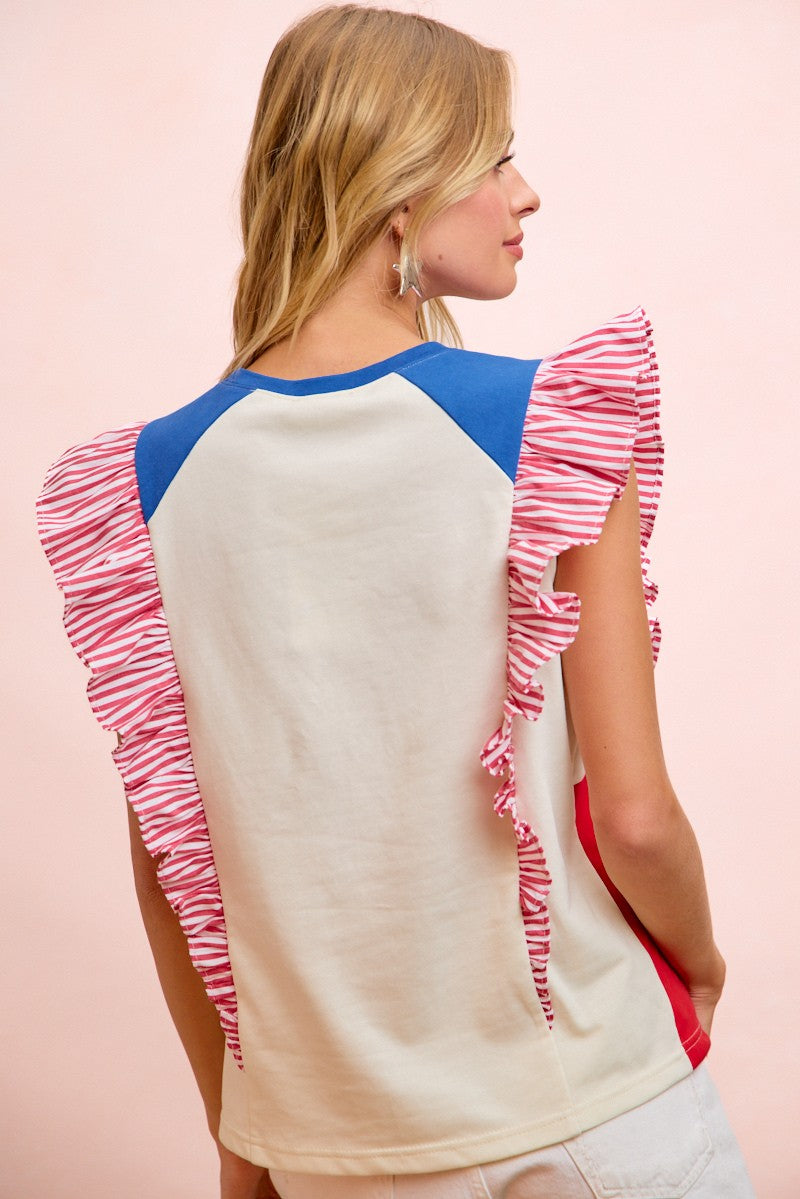 4th Of July Theme Lace Star Top