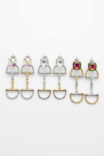 Crystal Horsebit Earring
