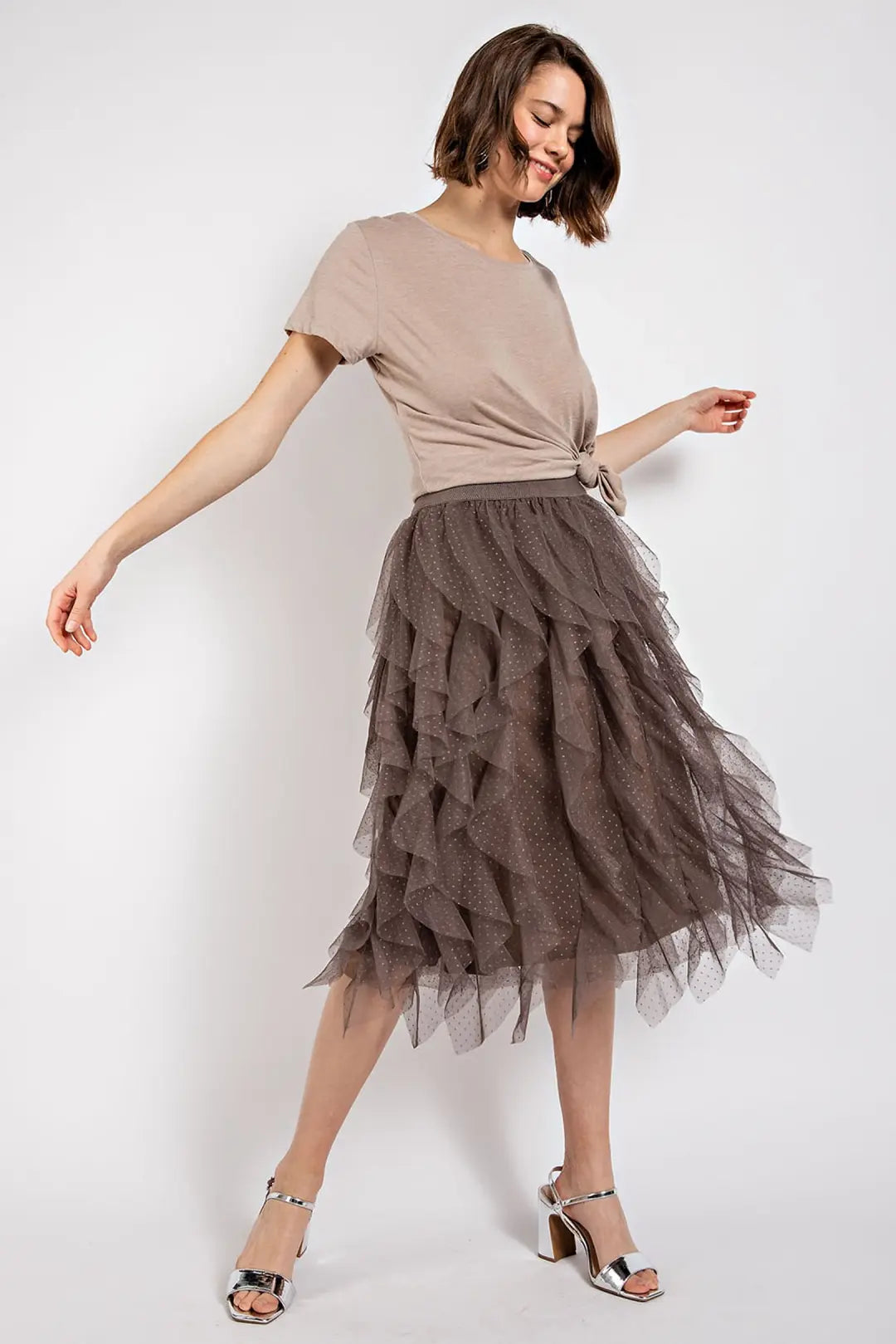 GiGiO Ruffled Tulle Skirt BRW