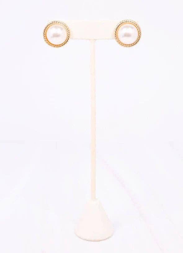 Gosling Pearl Stud Earring Gold: Default