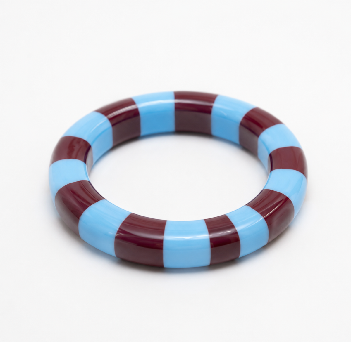 Sweetheart Stripe Resin Bangle | Maroon