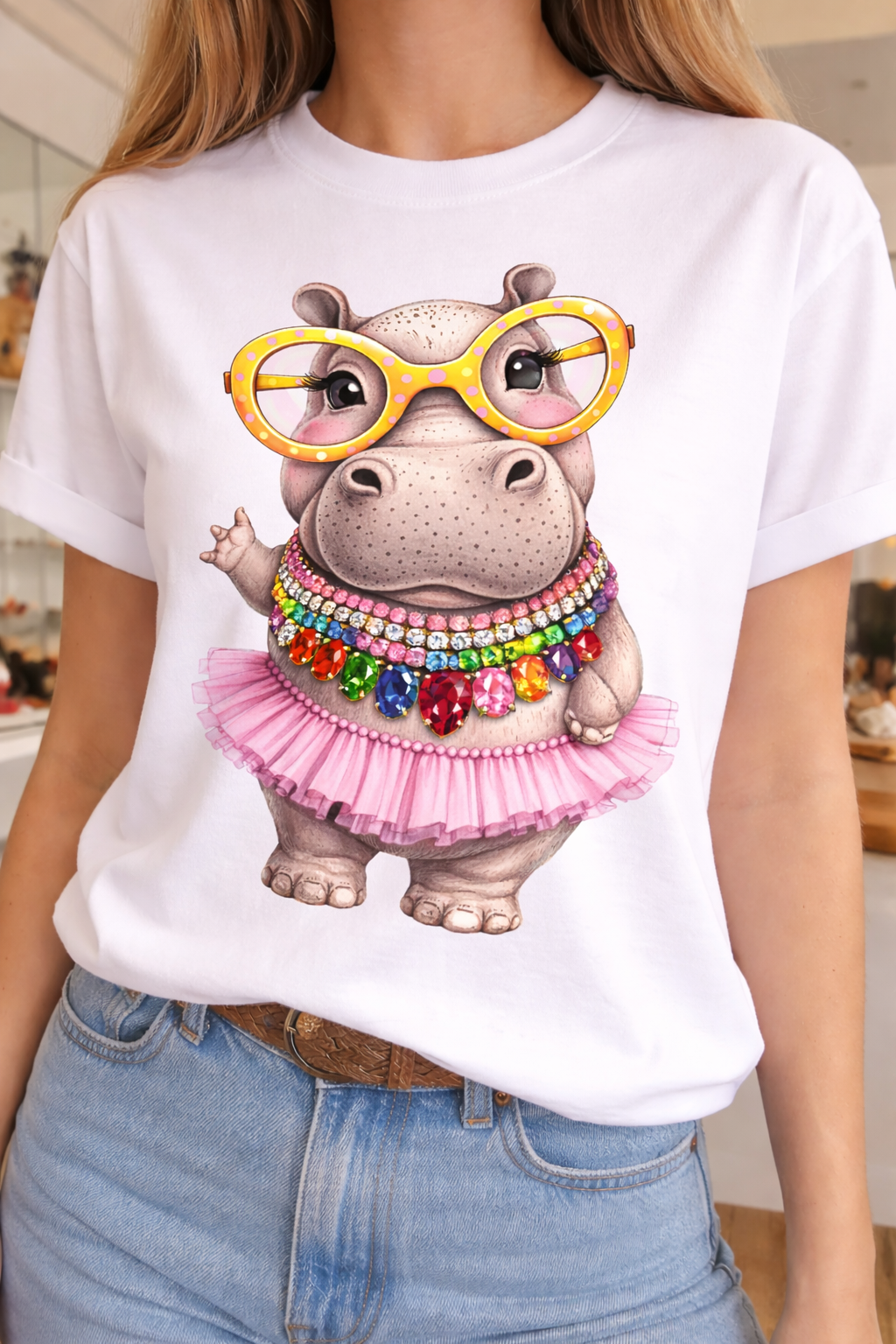 Jeweled Collar Tutu Hippo
