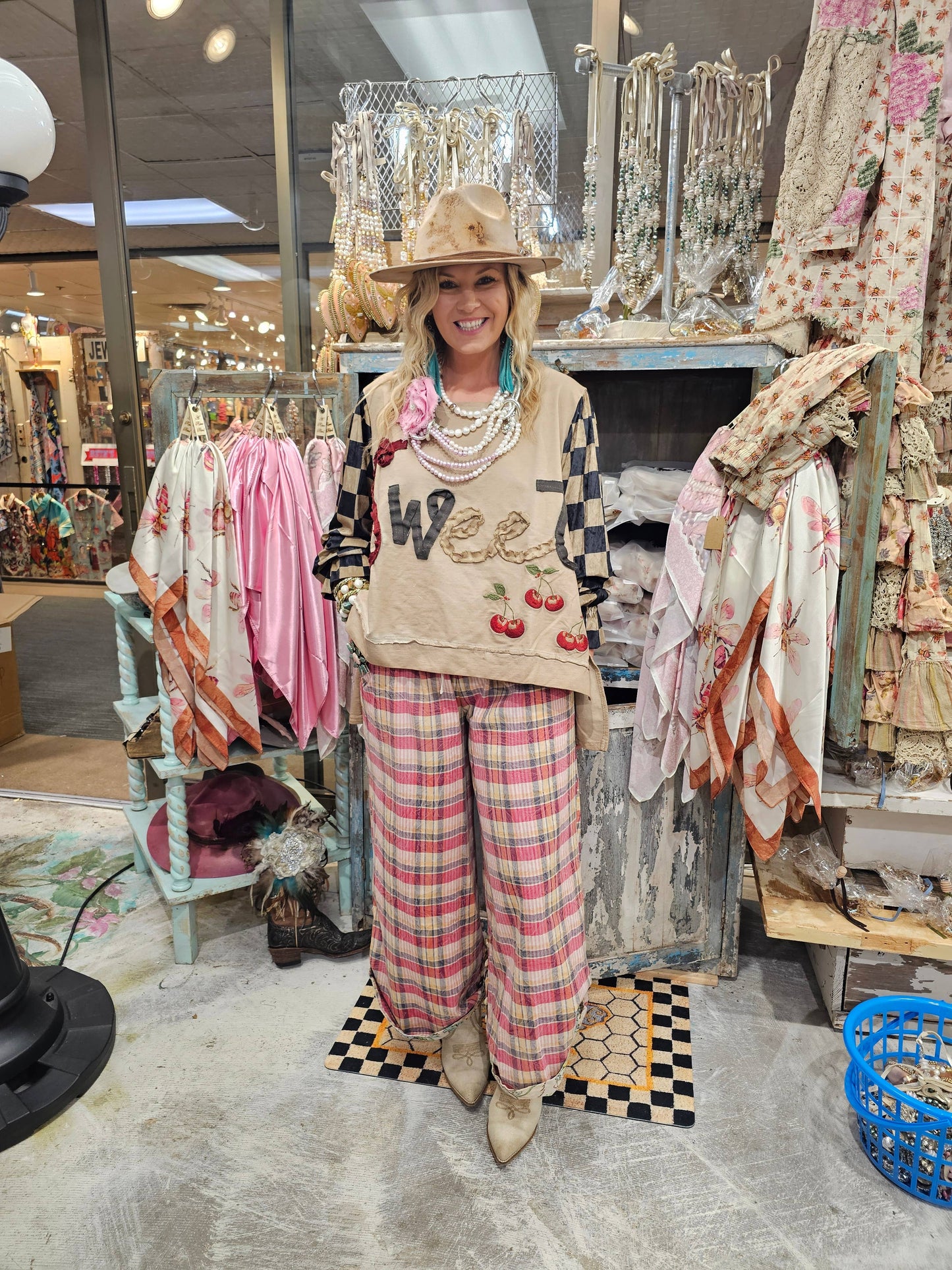Reversable Plaid/Floral Pant