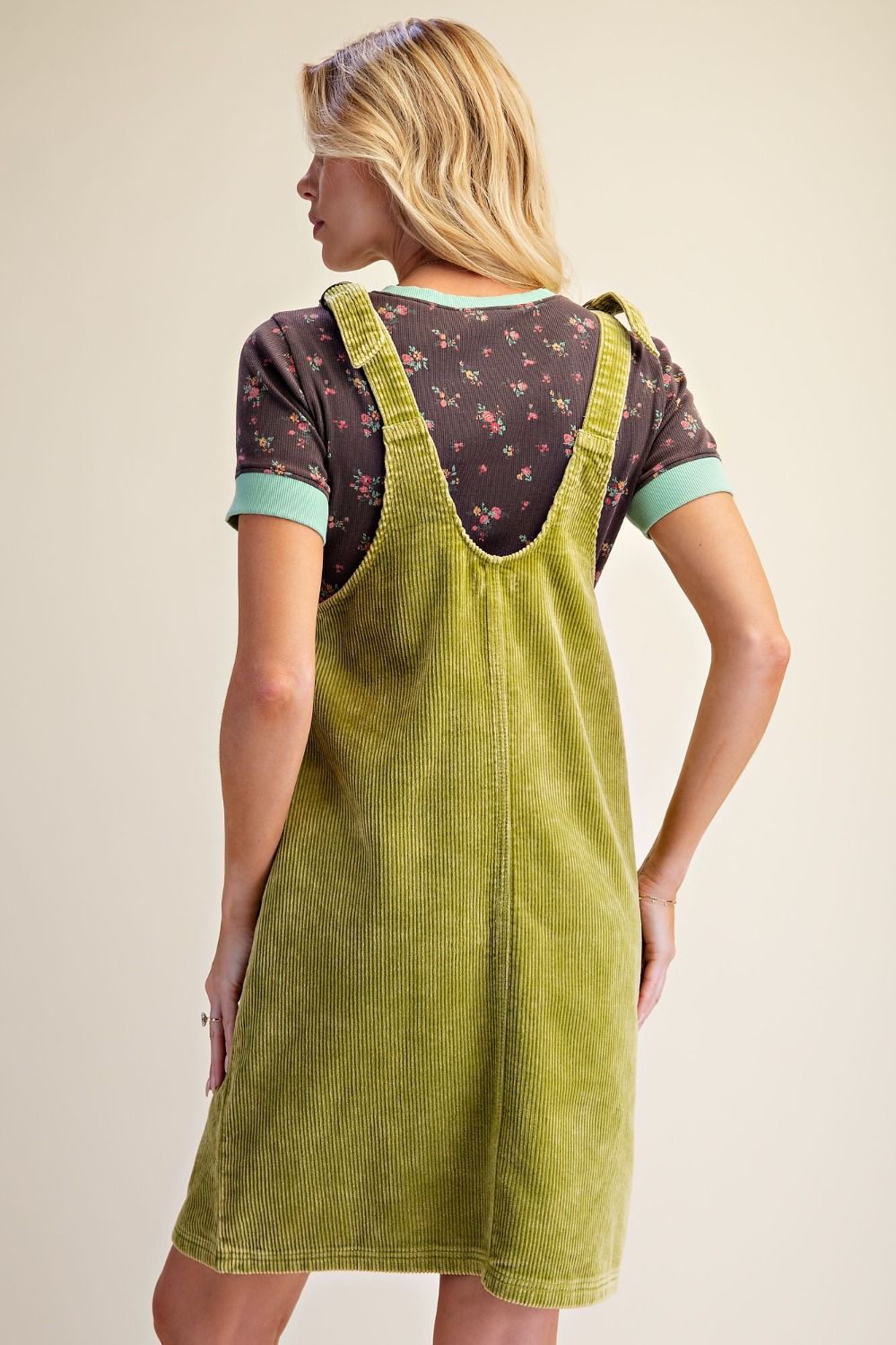 WASHED CORDUROY OVERALL DRESS