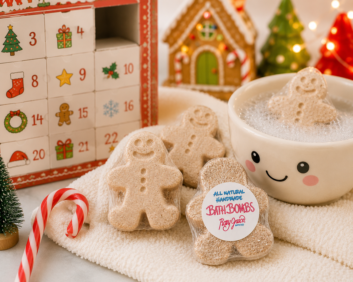Mini Gingerbread Bath Bomb, Christmas Bath Bombs