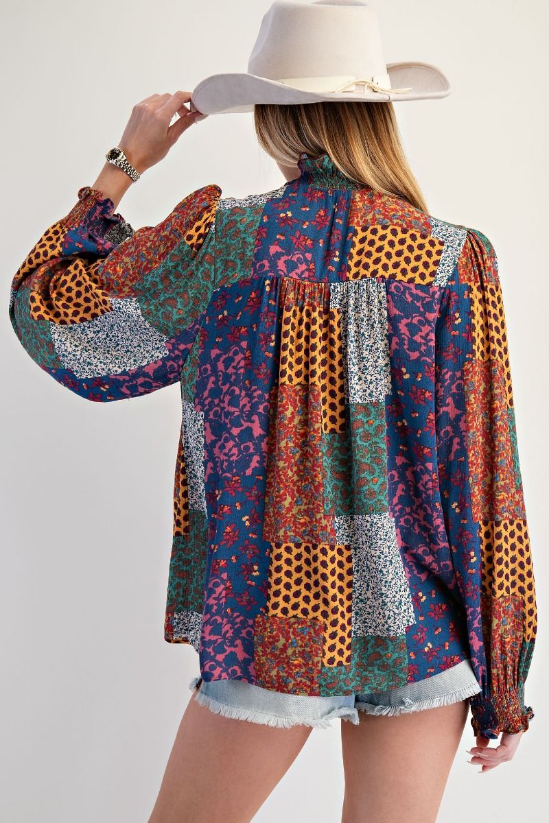 PATCHWORK PRINTED TOP