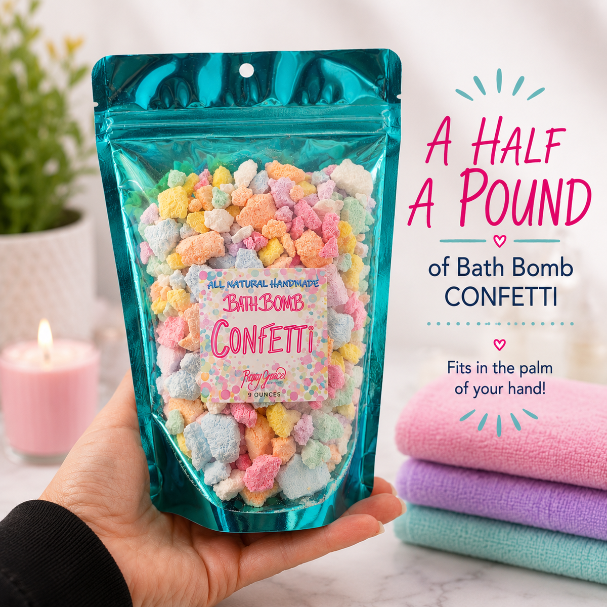 Bath Bomb Confetti – Fruity Mini Bath Bomb Pieces (½ lb)