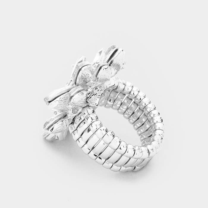 Marquise Crystal Cluster Stretch Ring: Vitrail Medium