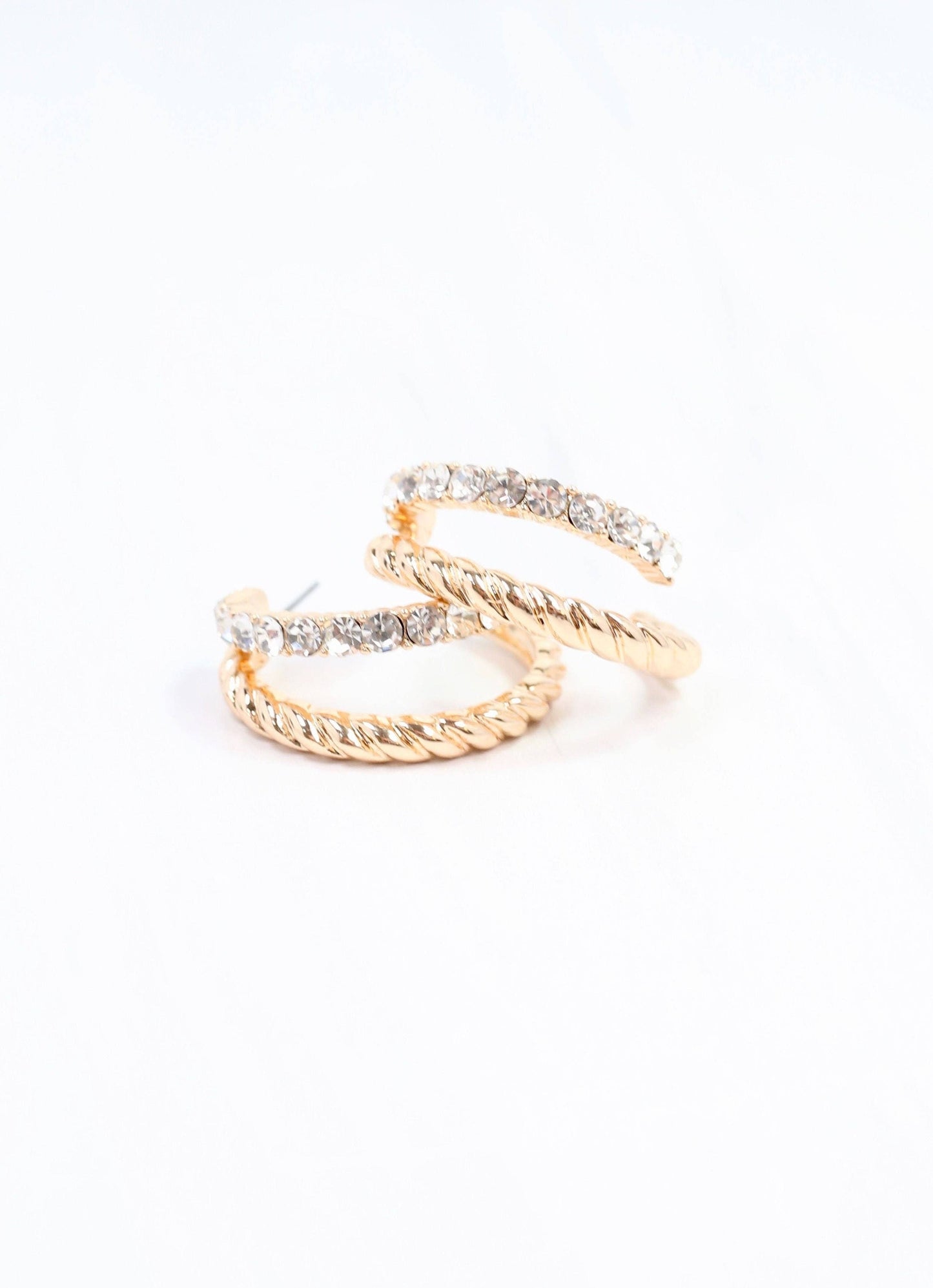 Kissner CZ Double Hoop Earring Gold: Default