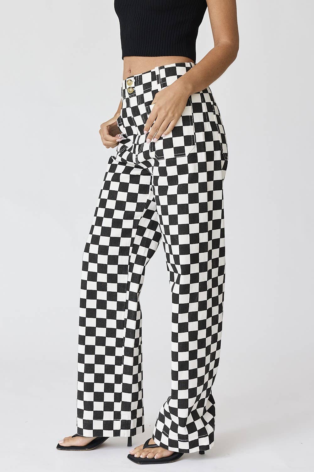 Demi Checkered Jeans