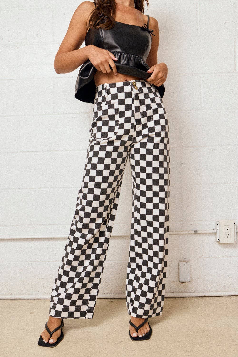 Demi Checkered Jeans