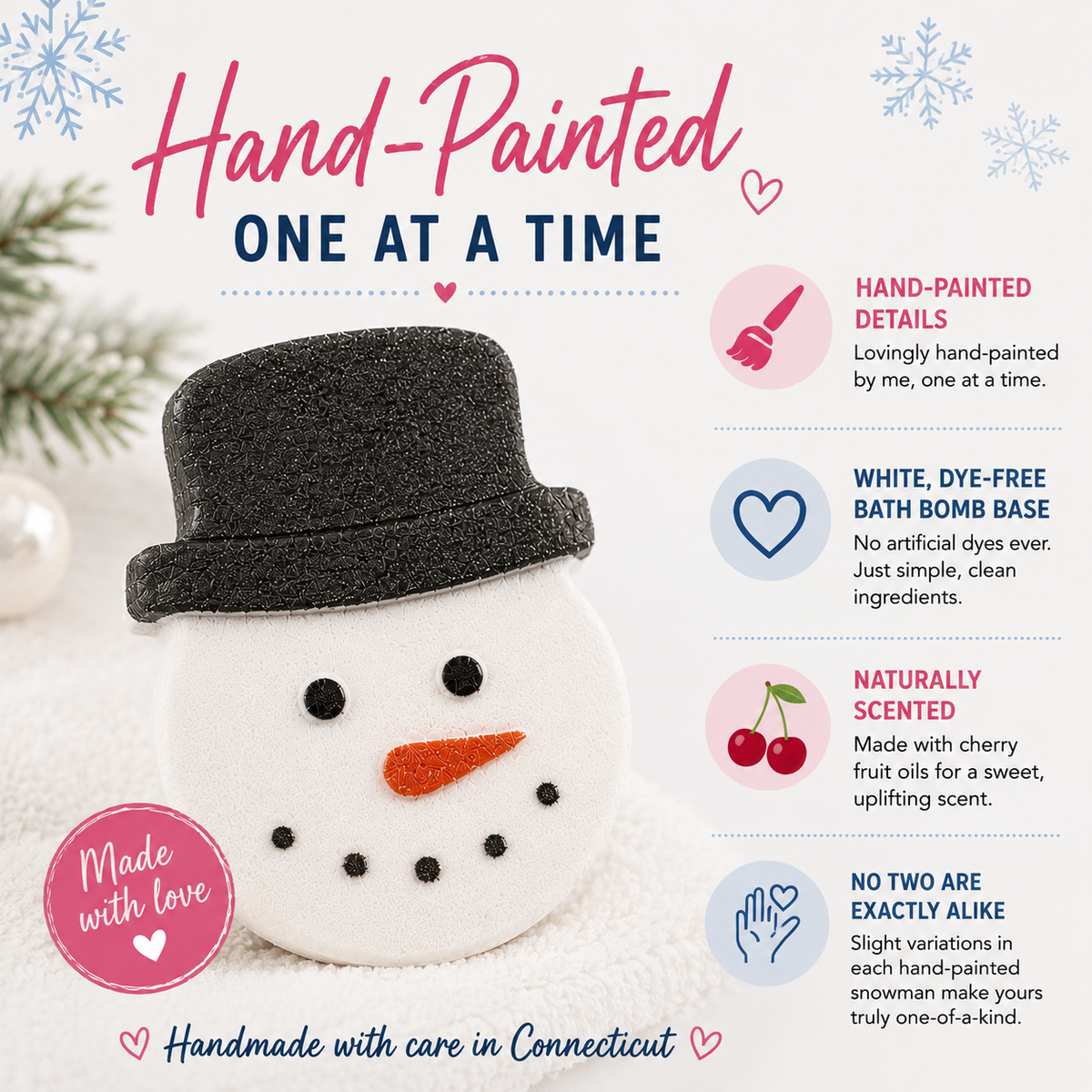 Snowman Bath Bomb, Holiday Kids, Christmas Bath Bomb