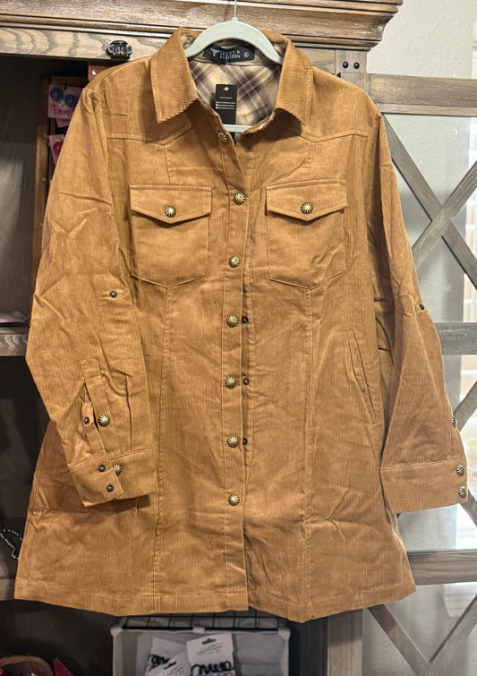Brown Corduroy Lucky and Blessed Jacket