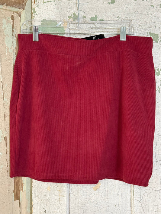 Lucky And Blessed Marron Ribbed Skirt