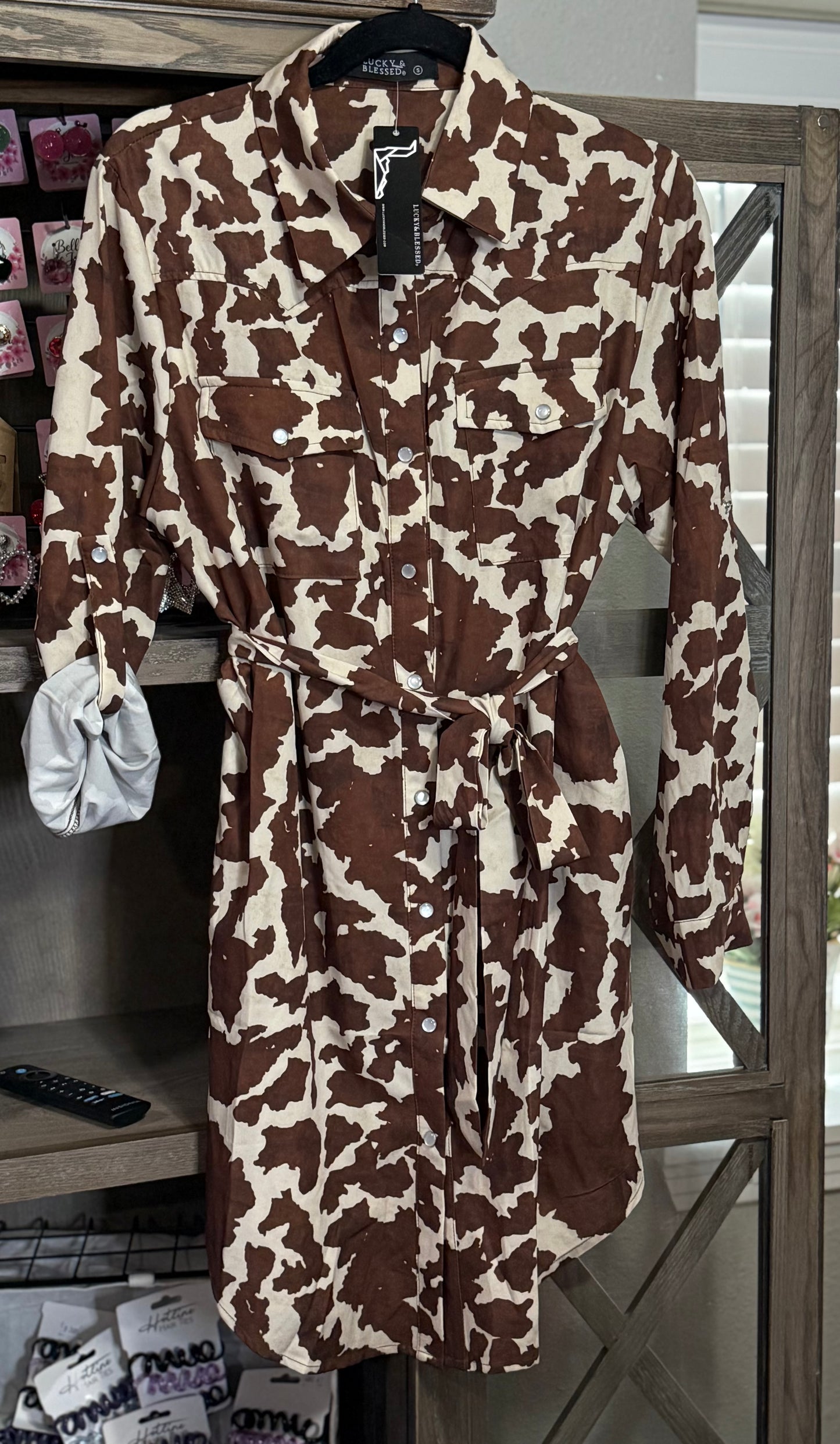 Lucky and Blessed Cow Print Dress