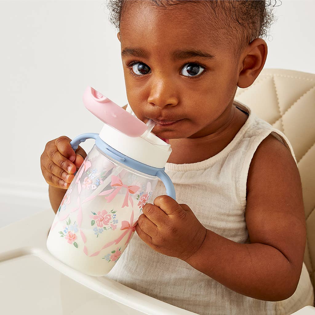 *NEW OPTIONS* Itzy Sips™ - Straw Cup With Snap-Close Lid: Ribbons & Roses