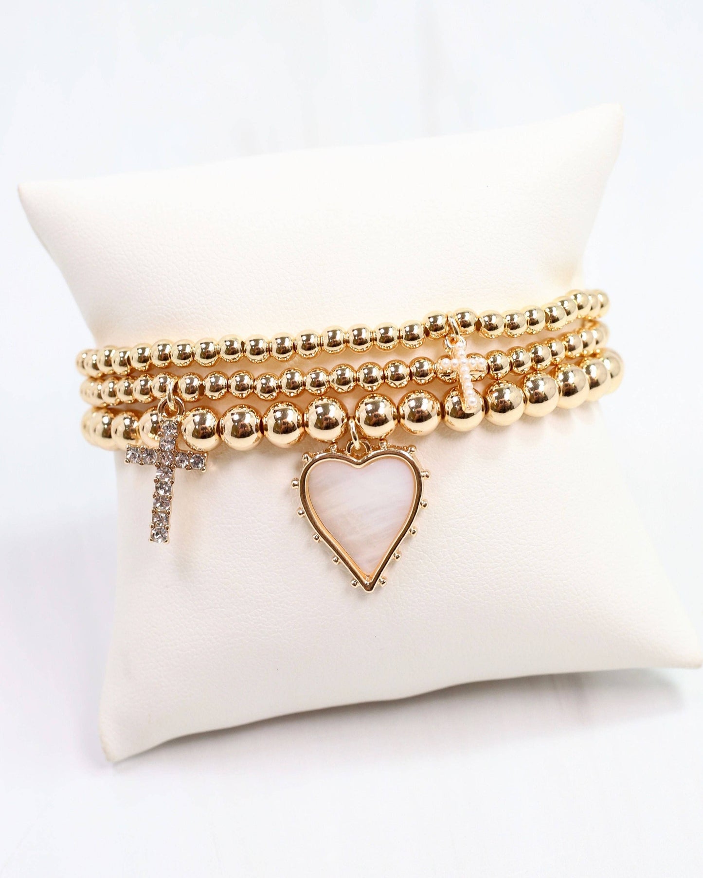 Aylin Gold Beaded Charm Bracelet Gold: Default