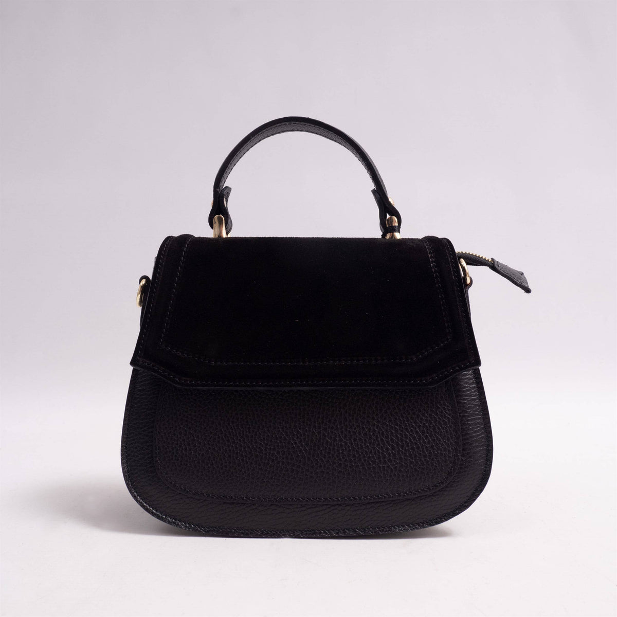 Bi-material handbag 54225239: Camel