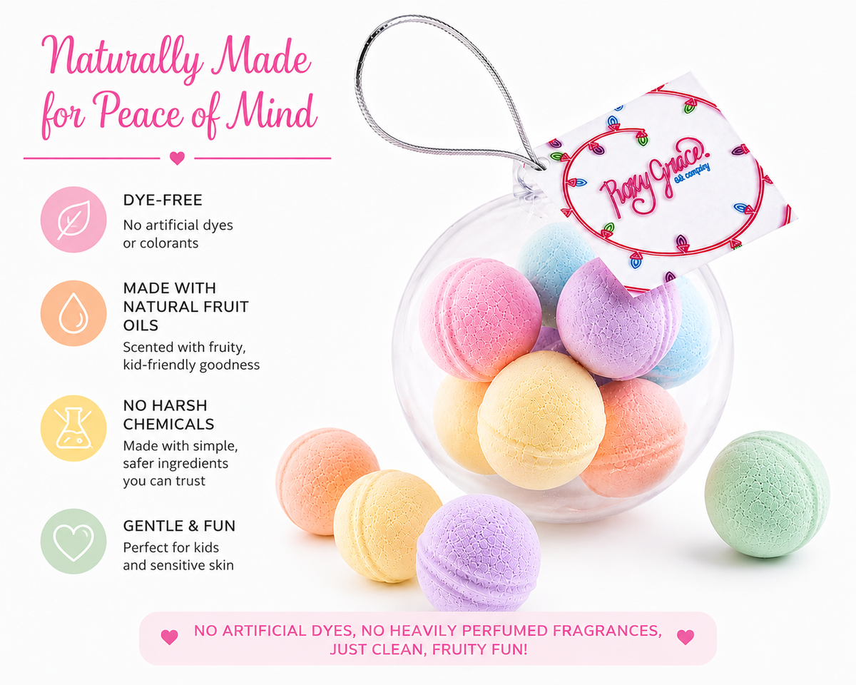 Christmas Ornament with Natural Mini Bath Bombs, Holiday Kid