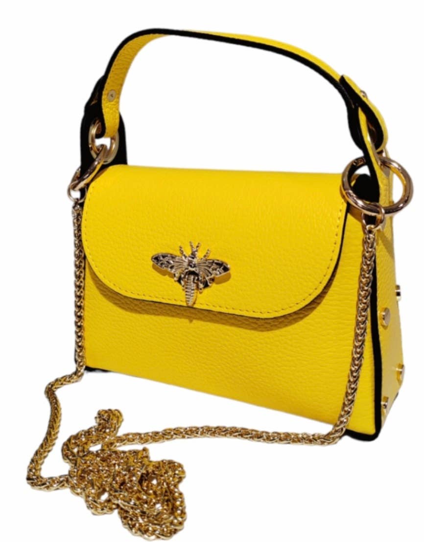 Maya Bumble Bee Leather Mini Crossbody  Bag JIJOU CAPRI: Silver