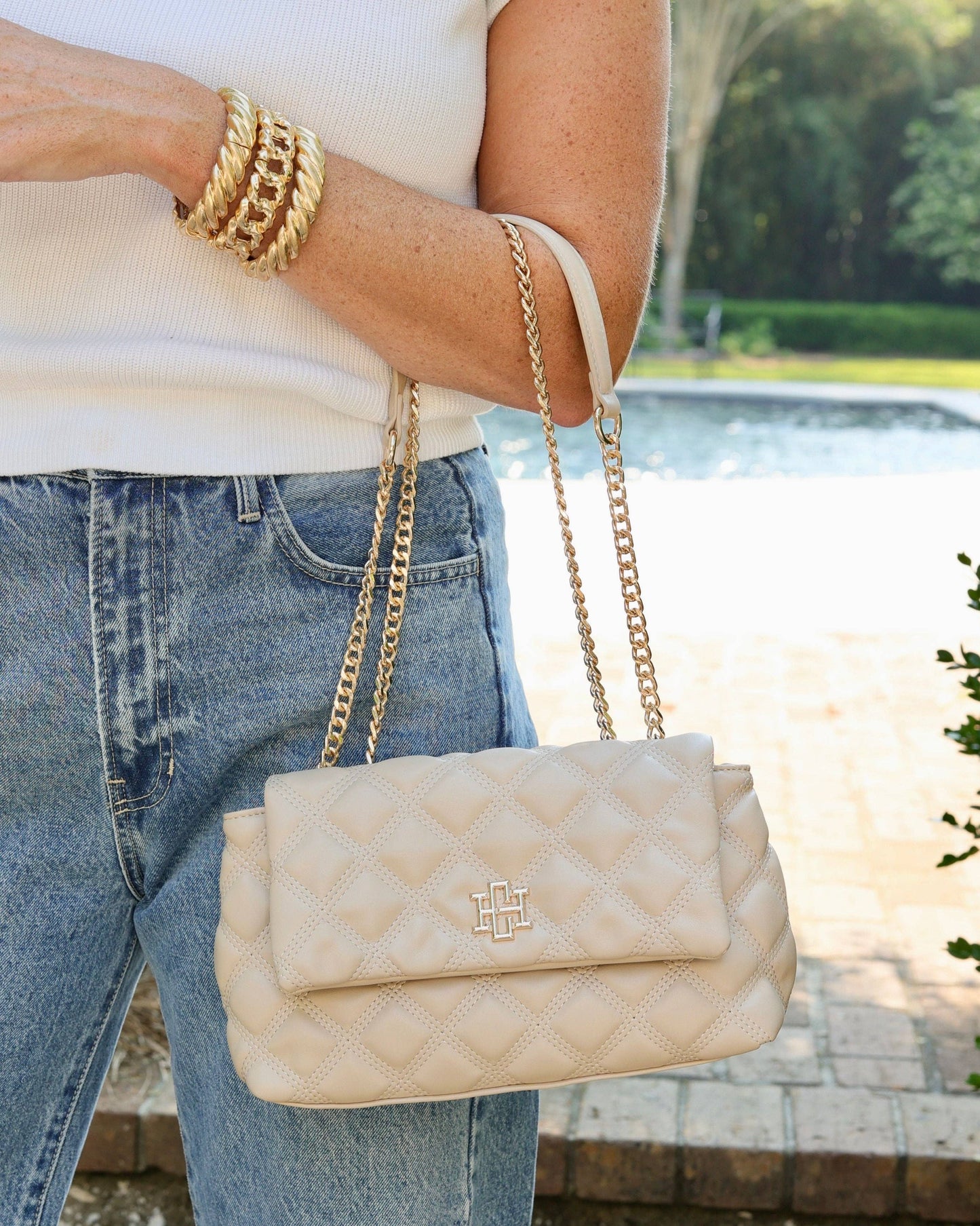 Leigh Quilted Crossbody Nude Quilted DQ: Default