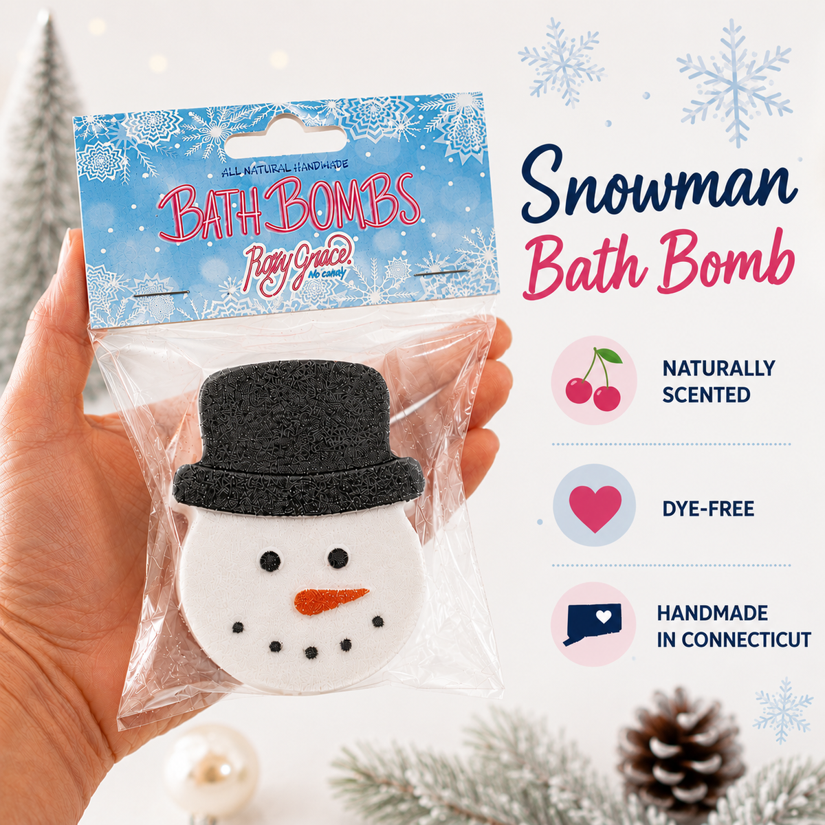 Snowman Bath Bomb, Holiday Kids, Christmas Bath Bomb