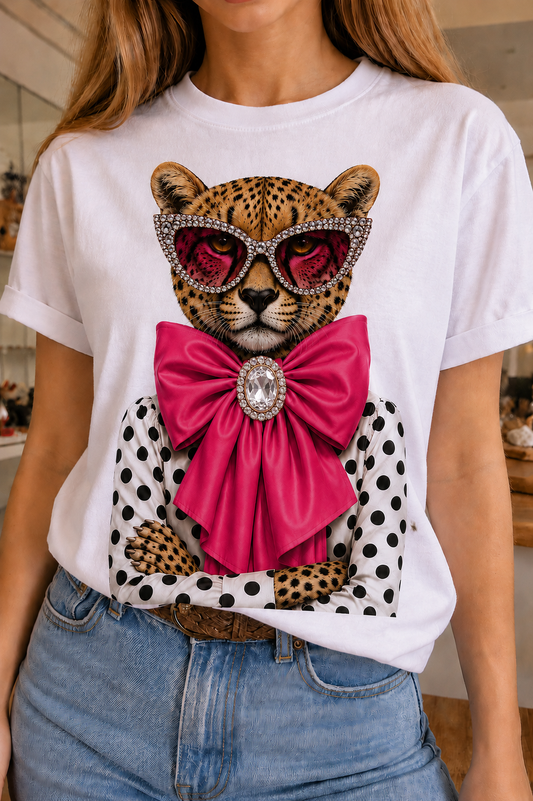 Pink Bow Leopard