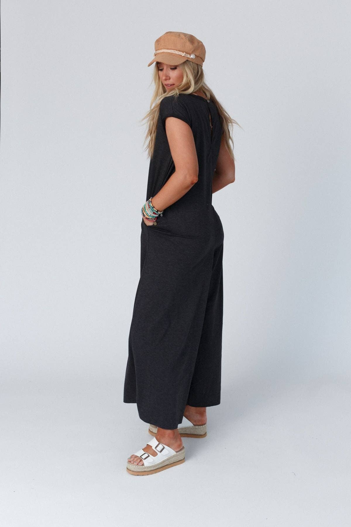 Daphne Scoop Neck Jumpsuit - Charcoal: S