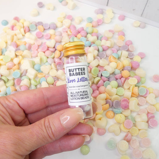💜 Love Letter – Natural  Shea Lotion Beads (Butter Babees) : 20gram