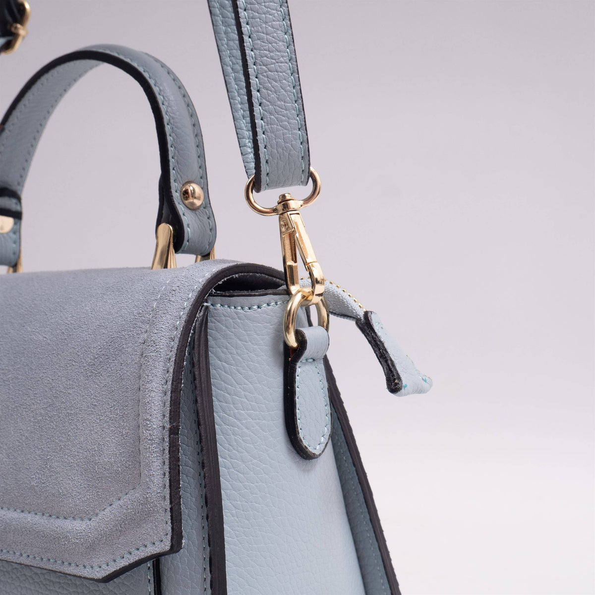 Bi-material handbag 54225239: Black