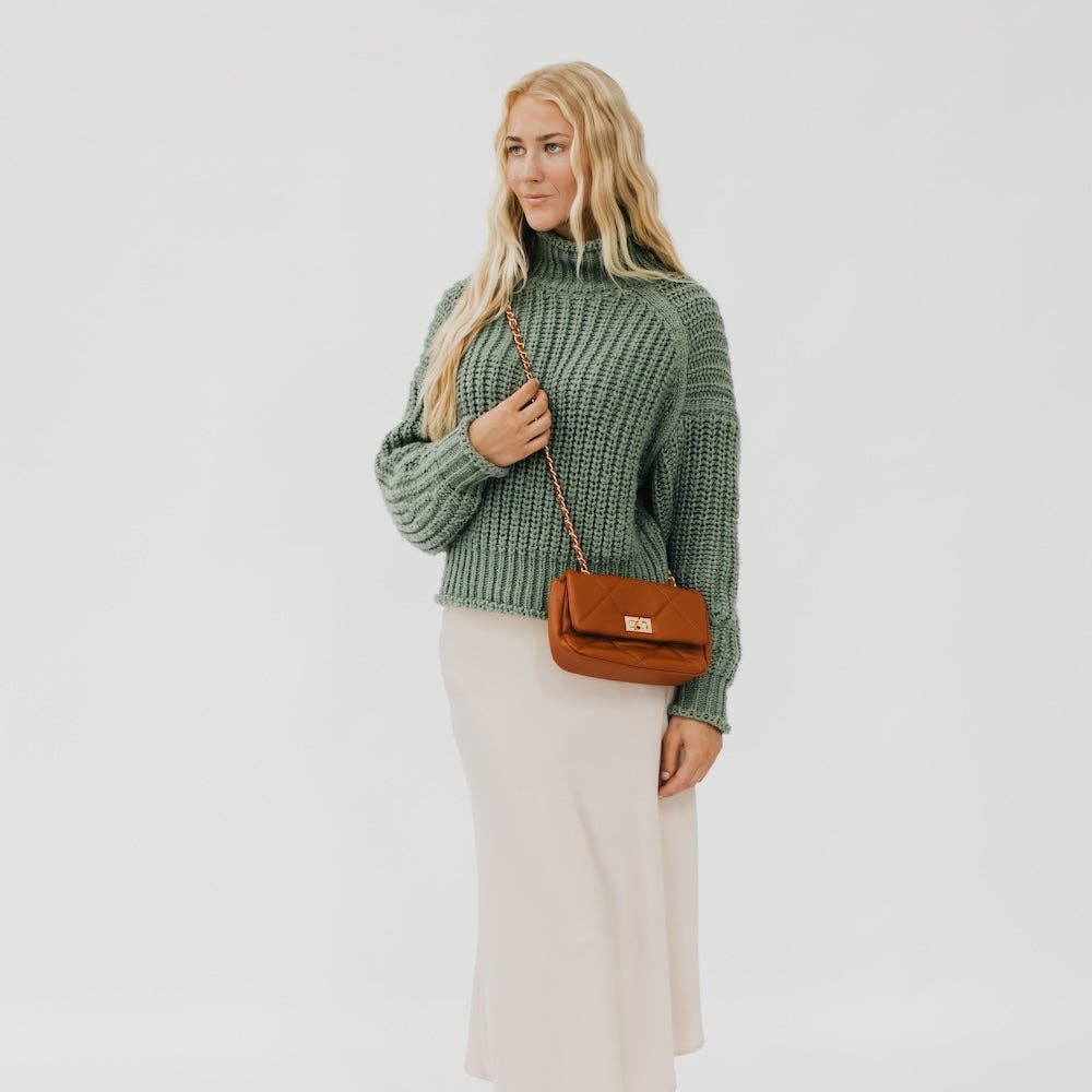 Queenie Quilted Crossbody Bag Wholesale: Brown