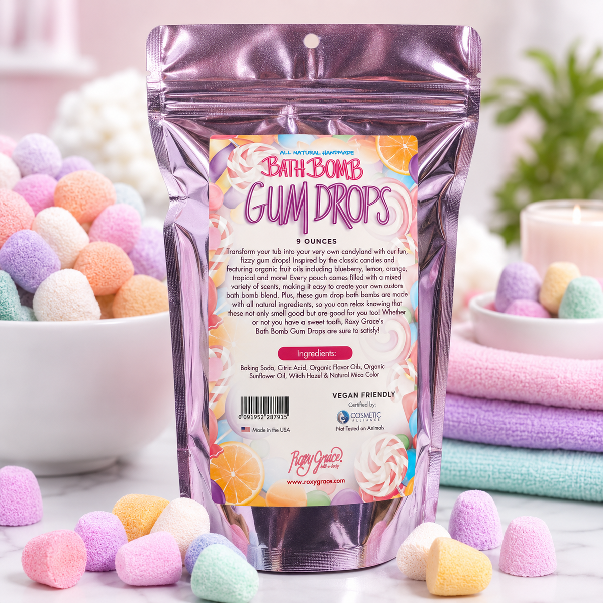 Bath Bomb Gumdrops – Dye Free