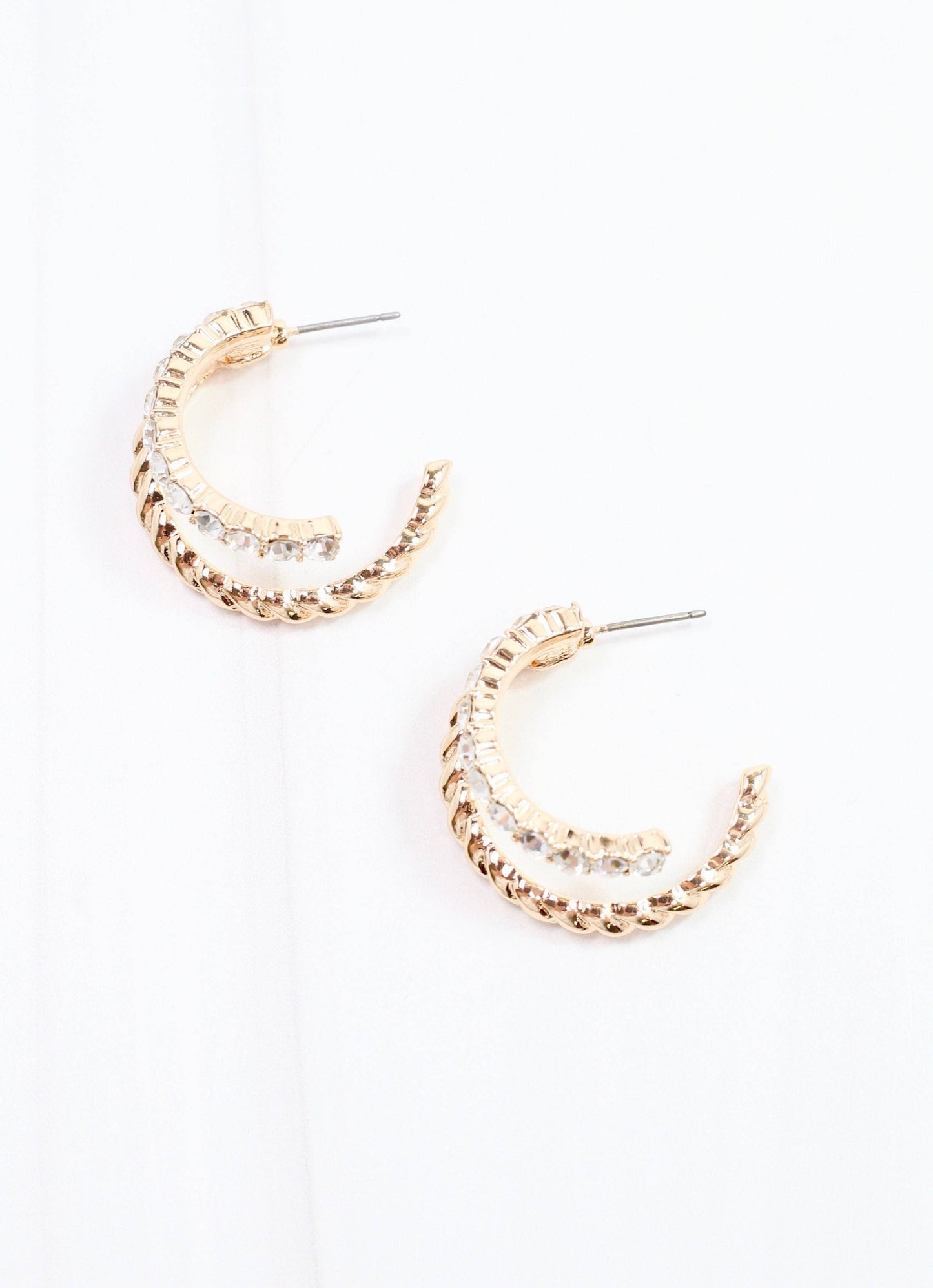 Kissner CZ Double Hoop Earring Gold: Default