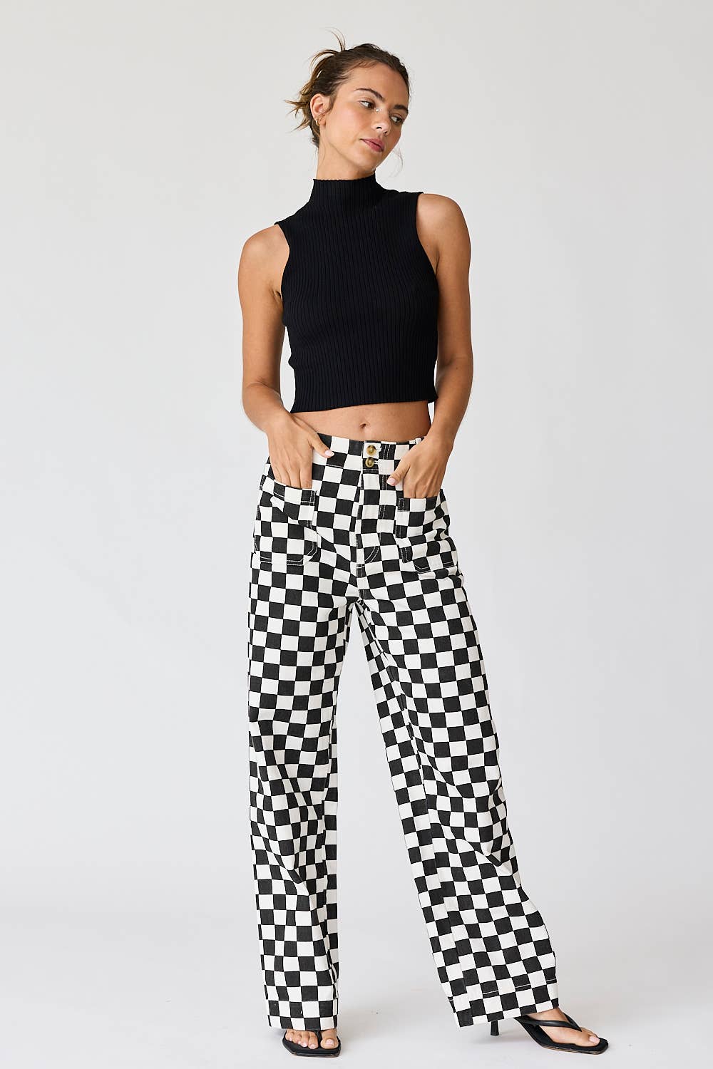 Demi Checkered Jeans