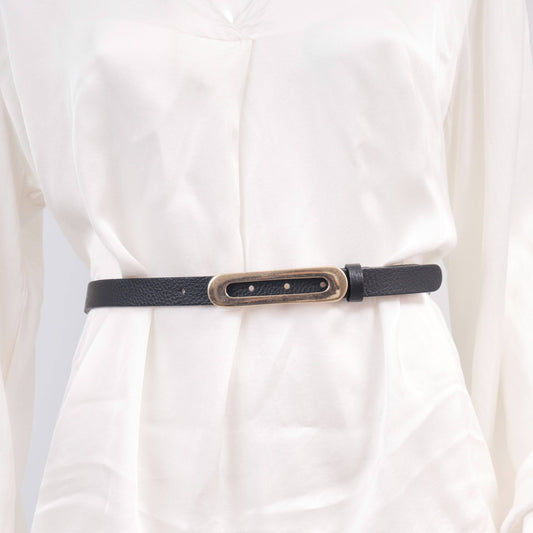 Slim leather belt