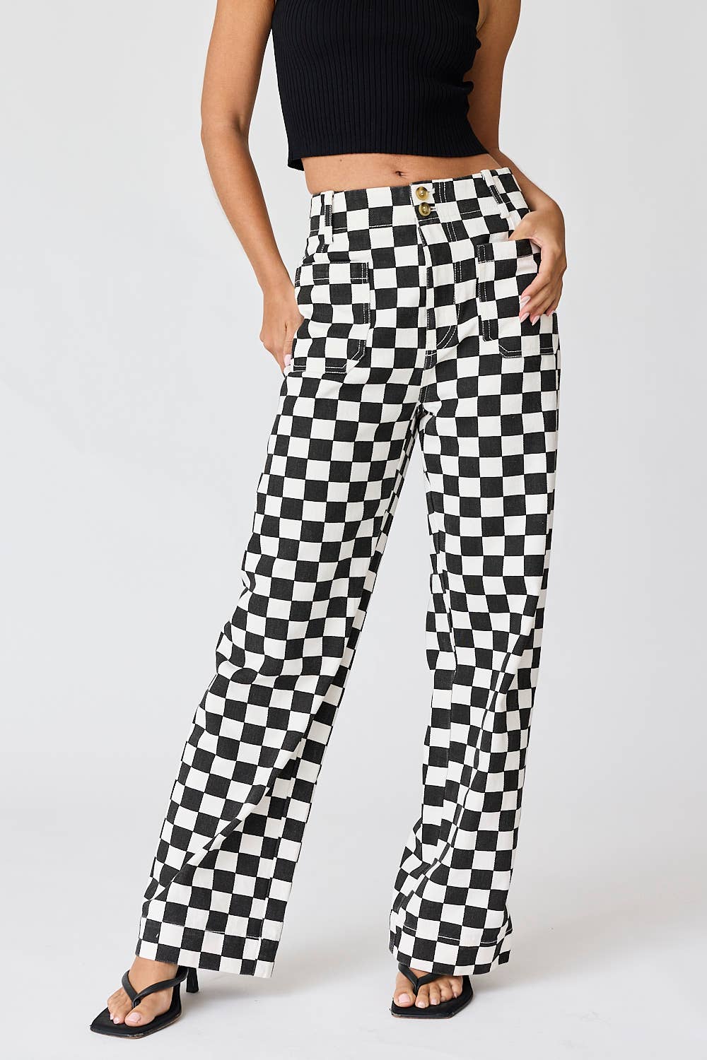 Demi Checkered Jeans