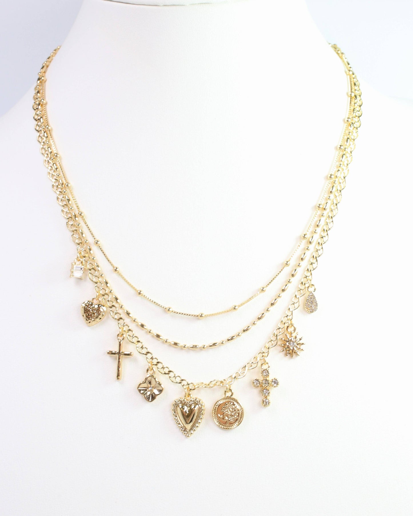 Lyle Layered Charm Necklace Gold: Default