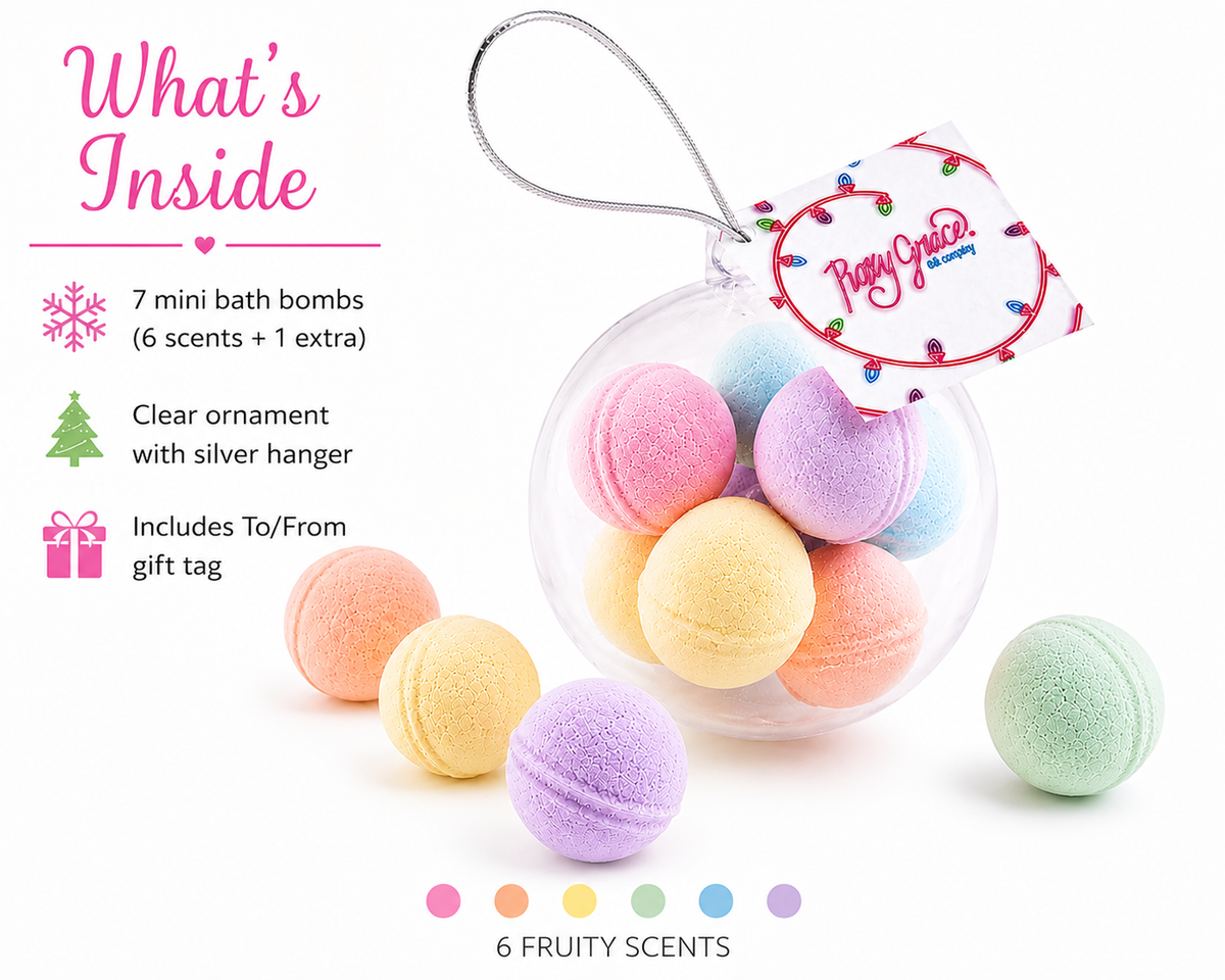 Christmas Ornament with Natural Mini Bath Bombs, Holiday Kid