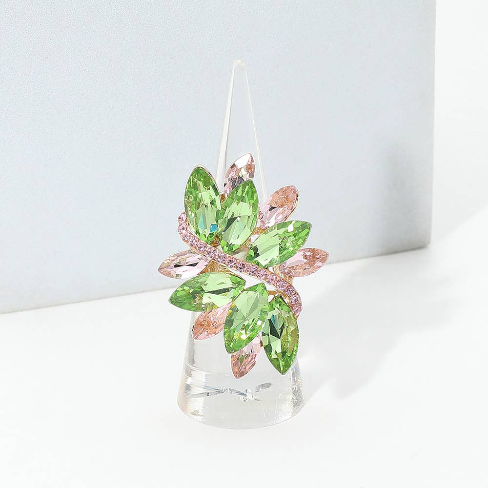 Marquise Crystal Cluster Stretch Ring: Vitrail Medium