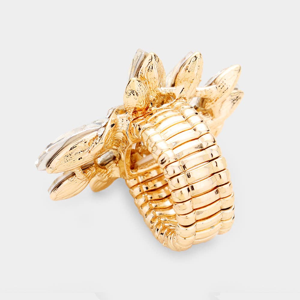 Marquise Crystal Cluster Stretch Ring: Vitrail Medium