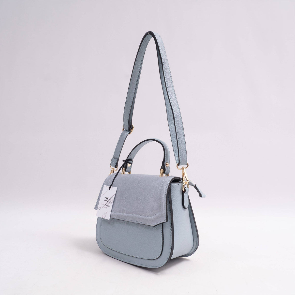 Bi-material handbag 54225239: Camel