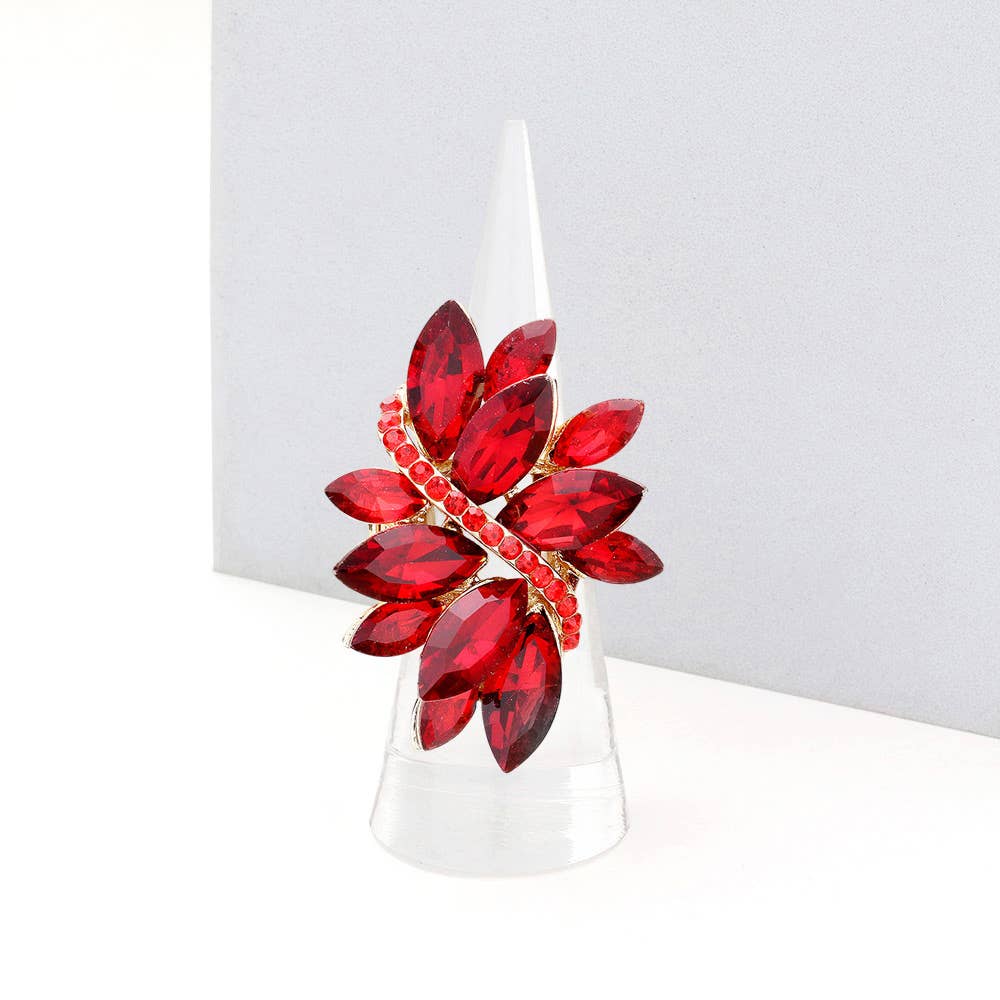 Marquise Crystal Cluster Stretch Ring: Vitrail Medium